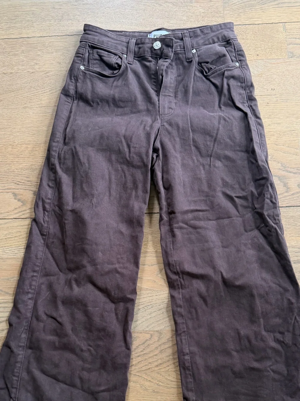 PAIGE Anessa ankle Wide-Leg Jeans in Chocolate Brown - Picture 5 of 9